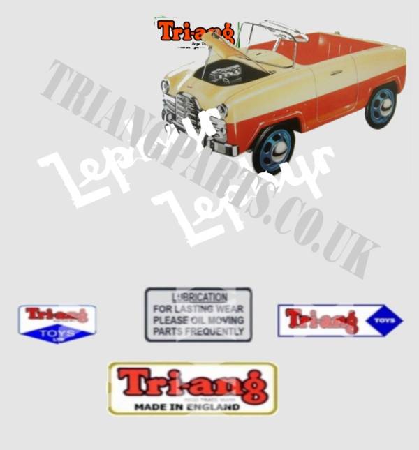 Tri-ang Vintage Zephyr Pedal car Graphics Set